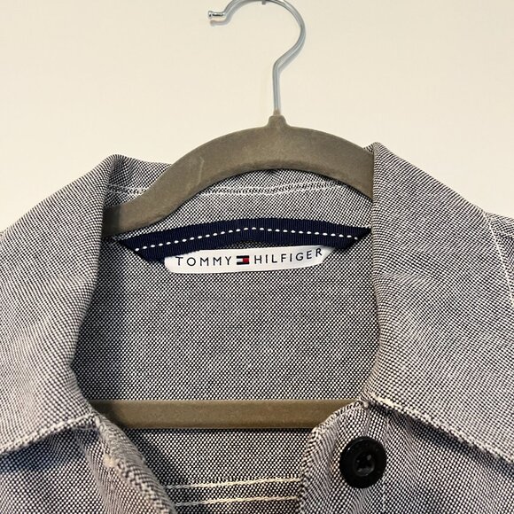Tommy Hilfiger Navy/white weave denim style jacket.  Women's 12 - Picture 2 of 10
